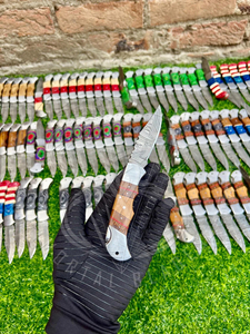 มีดพับอเนกประสงค์ด้ามไม้แบบพกพาสำหรับตกปลากลางแจ้งเดินป่าตั้งแคมป์และเดินป่า - Product Image 3