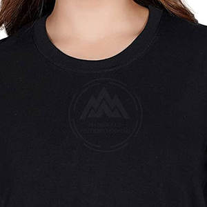 Camisetas informales de talla grande para mujer de algodón/poliéster coreano, logotipo frontal de patrón sólido, hechas a medida, venta al por mayor de fábrica - Product Image 6