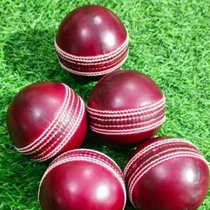 Pelota de críquet roja-blanca con costuras de cuero duro-Costura Escuela de entrenamiento interior y exterior para entrenamiento y entrenamiento - Product Image 5
