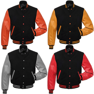 Custom HighQuality Varsity Jacket University Varsity Baseball Jacket <b>100</b>% <b>Wool</b> Stand Collar Canvas <b>Fabric</b> Waterproof - Product Image 1