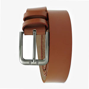Ceinture en cuir écologique élégante et décontractée, tailles régulières et grandes tailles, ceinture en cuir marron faite à la main avec boucle en acier - Product Image 2