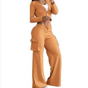 Ensemble de survêtement délavé personnalisé pour femmes, nouveau haut court de survêtement grande taille avec hauts courts, vente en gros, jogging 100% coton - Product Image 4