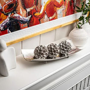 Luxury Silver Metal <b>Tray</b> Elegant and Durable Perfect for Food Serving Home Decor and Party Display - Product Image 3