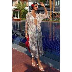 Kimono de Chifón Estampado Sandra con Pantalones Cortos 5156-08, Conjunto de 1 Pieza - Product Image 4