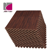 Tapis de sol en mousse EVA non toxique de 14 mm d'épaisseur, 60x60 cm, antidérapant, imitation bois, dalles de sol emboîtables, couleur personnalisée, découpe sur mesure