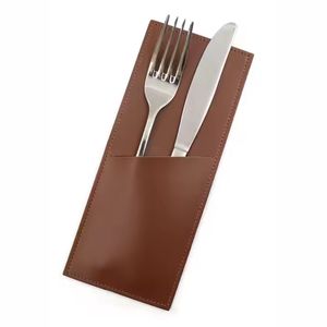Étui de luxe en cuir PU pour couverts, pochette réutilisable pour couteau et fourchette, idéal pour restaurants, hôtels, mariages et dîners - Product Image 1