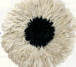 Bamileke calidad Blanco Juju sombrero de plumas decoración de pared duradero bambú y Material de PC elegante decoración del hogar al por mayor - Product Image 4