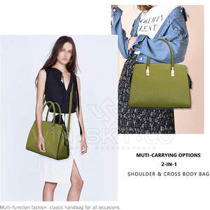 Bolsos de Cuero Genuino Portátiles y Duraderos al por Mayor con MOQ Bajo, Cierre de Cremallera, Tres Compartimentos Impermeables, Accesorios de Moda Personalizados para Mujer - Product Image 2