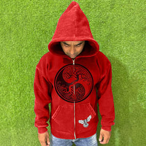 เสื้อฮู้ดผู้ชายแบบสวมหัว OEM สั่งทำพิเศษ อุ่นสบาย มีสไตล์ เหมาะสำหรับใส่ลำลอง ออกกำลังกาย ผ้าฝ้าย ซิปเรียบ สีพื้น สไตล์ไฮสตรีท - Product Image 1