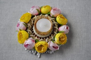 Rose jaune fleur thé lumière cristal bougeoir pour la maison fête noël pâques décor nouvelle maison cadeau Table décor bougies pots - Product Image 4