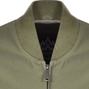 Blouson aviateur d'hiver à fermeture éclair de couleur unie blouson d'aviateur d'hiver léger de qualité supérieure pour hommes - Product Image 3