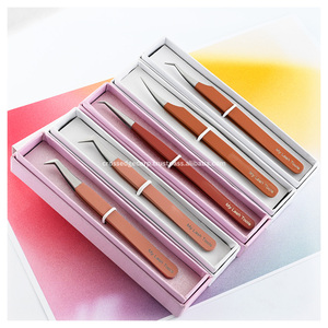 แหนบต่อขนตาสีนู้ดขายดี แหนบปลายไฟเบอร์สำหรับแยกขนตา แหนบต่อขนตาแบบ Boot Volume - Product Image 1