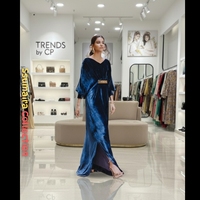 Robe de soirée caftan de luxe en velours 2026, couleurs personnalisées, broderies de sequins, dentelle décorative, taille naturelle, longueur ras du sol, coupe trapèze