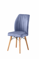 Fauteuil de salle à manger Alessa, style moderne et luxueux, revêtement en coton, pieds en bois, écologique, garantie 1 an, best-seller pour la maison et l'hôtel