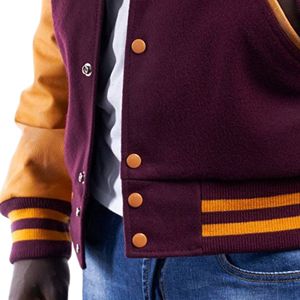 Blouson universitaire unisexe classique en laine avec manches en similicuir, patchwork, écologique, style Letterman, équipe américaine - Product Image 6