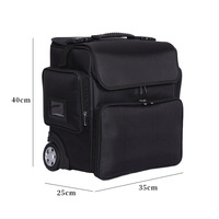 Valise de maquillage de voyage à roulettes en polyester de haute qualité, durable, grande capacité, pour cosmétiques et outils de beauté