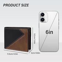 Harga Murah dompet kulit pria desain terbaik pabrik grosir dompet kulit Slim Fit ramping terlaris
