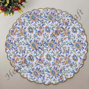 Handmade Printed Modern Round Table Napkin 100% Cotton Unique Design for <b>Airplane</b>, Hotels and Home Use EN079 - Product Image 4