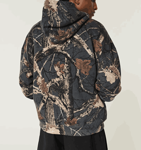 Real Tree Jungle Print Camo Hunting Wear <b>Men</b> Cotton <b>Thick</b> Heavy Weight Thermal Pullover Drop Shoulder Fleece Oversized <b>Hoodies</b> - Product Image 2
