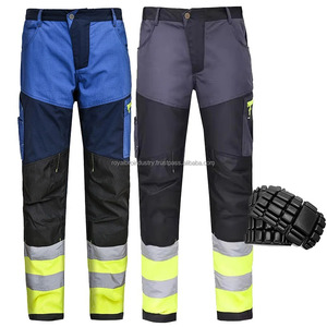 Ropa de trabajo de alta visibilidad para hombre, pantalones de trabajo de seguridad reflectantes con múltiples bolsillos, transpirables y resistentes a desgarros para construcción y mecánica - Product Image 5