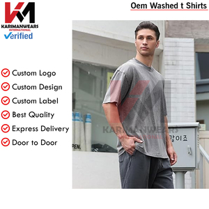 เสื้อยืดผู้ชายไซส์ใหญ่พิเศษเสื้อยืดซักแบบย้อนยุคทรงหลวมเสื้อยืดลำลองแขนสั้นแนวสตรีท - Product Image 4