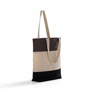 Ladies Tri-Color <b>Tote</b> <b>Bags</b> <b>Large</b> Capacity Denim and Cotton <b>Canvas</b> Zippered Closure Customizable Logo Polyester Cotton Lining - Product Image 6