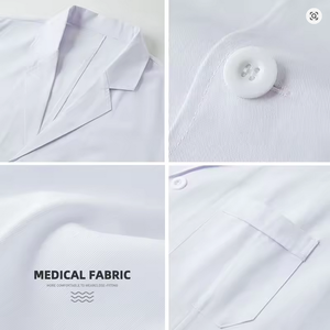 Blouse de laboratoire personnalisable à manches courtes pour hommes et femmes uniformes hospitaliers de longueur régulière avec logo - Product Image 3