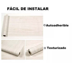 HY9334 carta da parati in legno chiaro autoadesiva 45cm X 10m strisce geometriche per Hotel appartamento o decorazione parete funzione impermeabile - Product Image 4