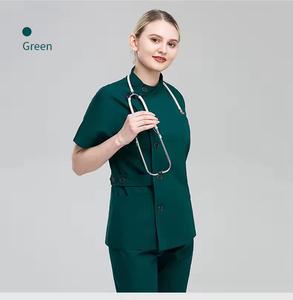 Women's Medical <b>Scrubs</b> Nurse Uniform Top Woven Fabric <b>Scrub</b> <b>Sets</b> for Hospitals OEM Service Available - Product Image 4