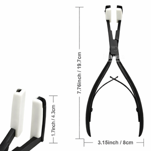 Hair Extension Tape Plier Flat Tip Sealing <b>Tool</b> with Soft <b>Silicone</b> Pads Stainless Steel Professional Salon Use Installation <b>Tool</b> - Product Image 4