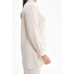 <b>Linen</b> Knitted Embroidered Blouse for Ladies-Loose Fit Half Sleeve Casual Summer <b>Top</b> - Product Image 5