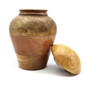 Nuevo diseño, la mejor opción, urna de cremación de madera redonda Natural artesanal, urnas decorativas para cenizas humanas, venta al por mayor a bajo precio - Product Image 6