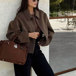 Slim Fit 100% algodón lana hecha mujeres chaquetas de lana al aire libre adultos ropa de invierno mujeres chaquetas de lana - Product Image 4