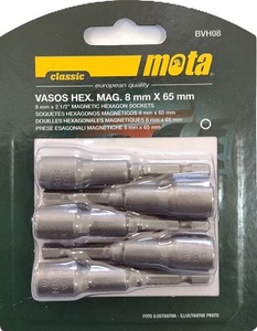 Ensemble de 5 adaptateurs pour tournevis hexagonal magnétique, tige de 65 mm à 8 mm (Mota BVH08) - Product Image 1