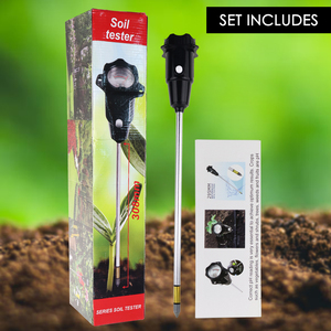 Equipo de sensor de humedad del suelo, medidor de pH, medidor de prueba, analizador 2 en 1, electrodo impermeable de Metal largo para plantas y césped (OEM) - Product Image 3
