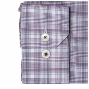 Camicia da Uomo Ryan Seacrest Distinction 100% Cotone a Quadri, Tessuto Popeline Antipiega, Bottoni, Casual, Viola, Taglia 17x32-33 - Product Image 2