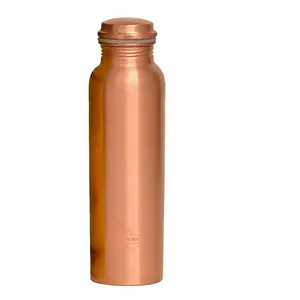 Decorative Table ware bottles In gift Box subzero water Engraved Copper Water Bottle with Glass pure copper bottle