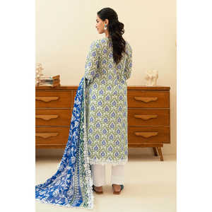 Ensemble 3 pièces en mousseline imprimée avec col brodé, style translucide tendance, taille unique pour tenue de jour ou de soirée - SD-52197 - Product Image 3