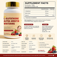 Pilules de soin de la peau blanchissantes et antioxydantes à base de L-Glutathion, Alpha Arbutine et Vitamine C pour l'amélioration de la beauté et l'éclaircissement de la peau chez l'adulte