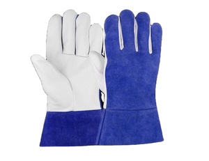 Gants de sécurité industriels en cuir de vachette pleine fleur et cuir de chèvre grainé, avec doublure ignifuge, excellente protection des mains pour le soudage TIG - Product Image 6