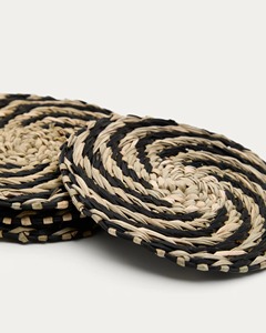 Alfombrilla negra de algas marinas con combinación de colores naturales Productos ecológicos Hecho en Vietnam Decoración de mesa al por mayor - Product Image 2