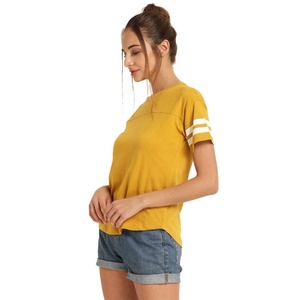 Y2K moda mujer verano Slim Fit Camiseta 100% algodón básico Oversize Top apliques OEM manga corta Camiseta básica para mujer - Product Image 4