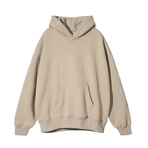 Sweat à capuche en molleton pour homme, coupe classique, long, en coton, à épaules tombantes, grande taille, uni, teint, streetwear, service OEM - Product Image 1