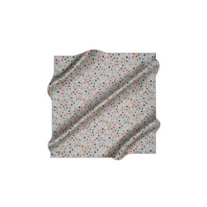 Pañuelo cuadrado de seda gris con estampado geométrico - Product Image 1