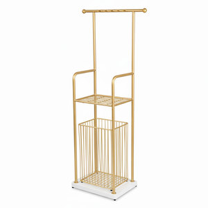Modern Stainless Steel Corner Shower Room Storage <b>Shelf</b> with <b>Hooks</b> and Baskets for Hotel and Apartment Use - Product Image 2