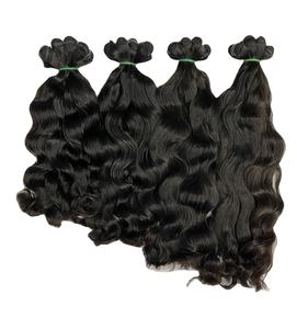 Bestseller Cabello Natural Ondulado Doble Dibujado 100% Raw Vietnamita Extensión de Cabello Humano Trama Doble Cutícula Alineada para Mujeres Negras - Product Image 1