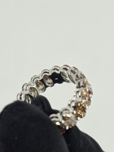 <b>Diamond</b> <b>Ring</b> 14K 18K White Gold Lab Grown <b>Diamond</b> Oval Eternity <b>Ring</b> for Women Brown <b>Diamond</b> Bridal Wedding Fine Jewelry Gift - Product Image 2