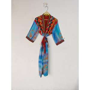 Kimono de seda estilo bohemio, Túnica térmica reciclada para otoño, verano, Primavera, ropa de dormir nupcial y uso doméstico - Product Image 1