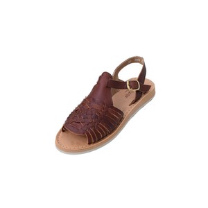 Sandalias Planas de Cuero Genuino Tejido Marrón, Ligeras, Transpirables, con Hebilla y Correa, Estilo Casual de Verano - Product Image 2