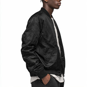 Blouson Bomber d'Hiver pour Hommes en Satin, Veste Varsity en Satin, Vêtements d'Extérieur pour Hommes, Blousons Bomber en Satin d'Hiver pour Hommes - Product Image 2